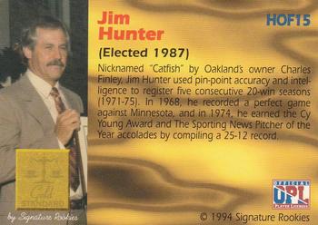 1994 Signature Rookies Gold Standard - Hall of Fame #HOF15 Jim Hunter Back