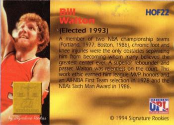 1994 Signature Rookies Gold Standard - Hall of Fame #HOF22 Bill Walton Back