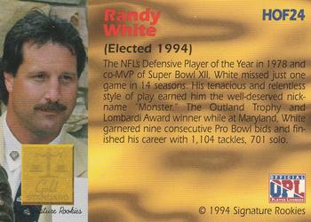 1994 Signature Rookies Gold Standard - Hall of Fame #HOF24 Randy White Back
