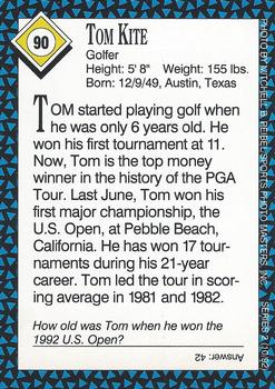 1992 Sports Illustrated for Kids #90 Tom Kite Back