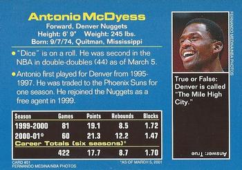 2001 Sports Illustrated for Kids #51 Antonio McDyess Back