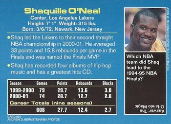 2001 Sports Illustrated for Kids #93 Shaquille O'Neal Back