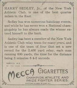 1910 Champions (T218) #NNO Harry Sedley Jr. Back