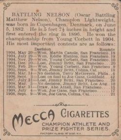 1910 Champions (T218) #NNO Battling Nelson Back