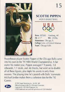 1992 Impel Olympicards: 1992 U.S. Olympic Hopefuls #15 Scottie Pippen Back