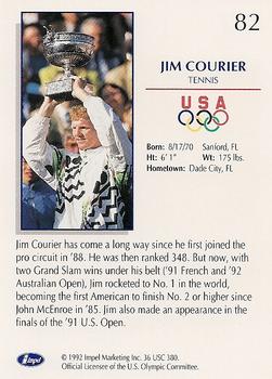 1992 Impel Olympicards: 1992 U.S. Olympic Hopefuls #82 Jim Courier Back