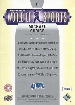2011 Upper Deck World of Sports #21 Michael Choice Back