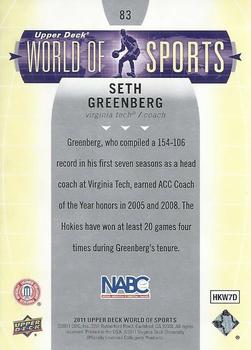 2011 Upper Deck World of Sports #83 Seth Greenberg Back