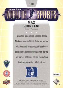 2011 Upper Deck World of Sports #178 Max Quinzani Back