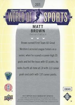 2011 Upper Deck World of Sports #201 Matt Brown Back