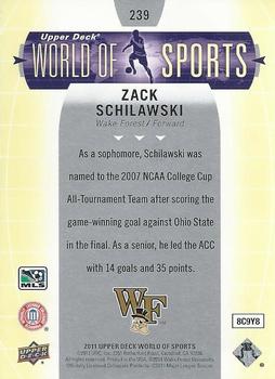 2011 Upper Deck World of Sports #239 Zack Schilawski Back