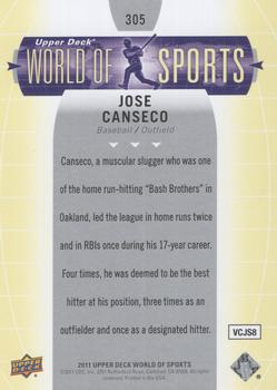 2011 Upper Deck World of Sports #305 Jose Canseco Back