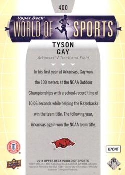 2011 Upper Deck World of Sports #400 Tyson Gay Back