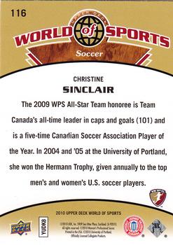 2010 Upper Deck World of Sports #116 Christine Sinclair Back