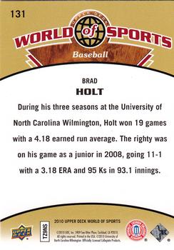 2010 Upper Deck World of Sports #131 Brad Holt Back