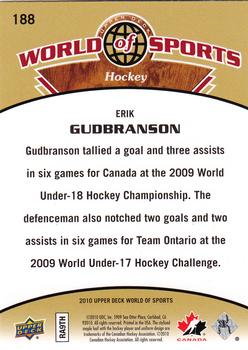 2010 Upper Deck World of Sports #188 Erik Gudbranson Back