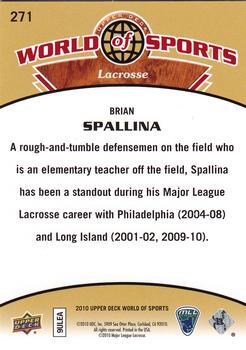 2010 Upper Deck World of Sports #271 Brian Spallina Back