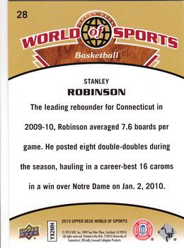 2010 Upper Deck World of Sports #28 Stanley Robinson Back
