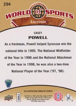 2010 Upper Deck World of Sports #294 Casey Powell Back
