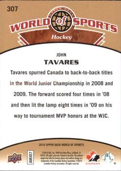 2010 Upper Deck World of Sports #307 John Tavares Back