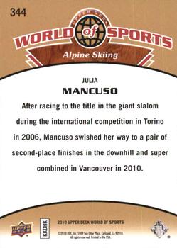 2010 Upper Deck World of Sports #344 Julia Mancuso Back