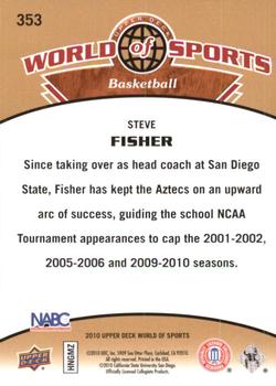 2010 Upper Deck World of Sports #353 Steve Fisher Back