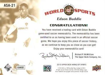 2010 Upper Deck World of Sports - All-Sport Apparel Memorabilia #ASA-21 Edson Buddle Back