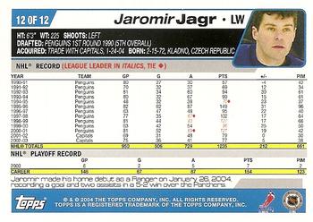 2004 National Trading Card Day #12 Jaromir Jagr Back