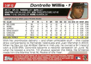 2004 National Trading Card Day #3 Dontrelle Willis Back