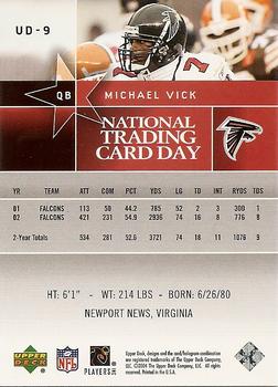 2004 National Trading Card Day #UD-9 Michael Vick Back