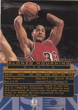 1997 Score Board Visions Signings #28 Alonzo Mourning Back