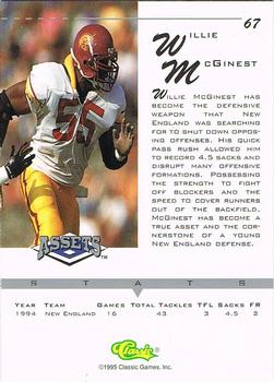 1994-95 Classic Assets #67 Willie McGinest Back