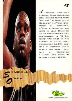 1994-95 Classic Assets #98 Shaquille O'Neal Back