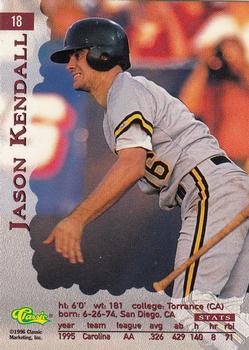 1996 Classic Assets #18 Jason Kendall Back