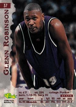 1996 Classic Assets #37 Glenn Robinson Back