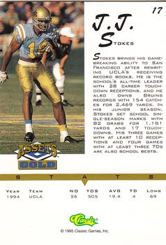 1995 Classic Assets Gold #17 J.J. Stokes Back