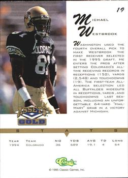 1995 Classic Assets Gold #19 Michael Westbrook Back