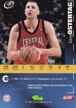1996 Classic Visions #35 Greg Ostertag Back