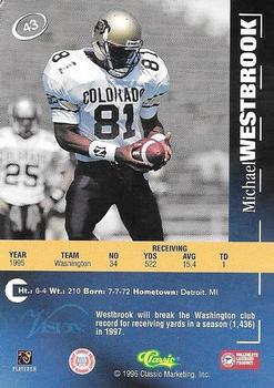1996 Classic Visions #43 Michael Westbrook Back