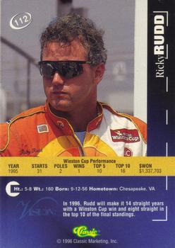 1996 Classic Visions #112 Ricky Rudd Back