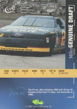 1996 Classic Visions #114 Rusty Wallace's Car Back