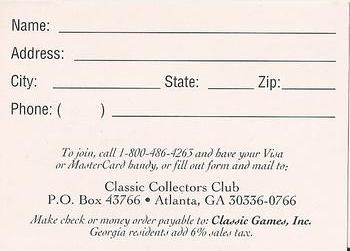 1992-93 Classic C3 #NNO Collector's Club Promo ad Back