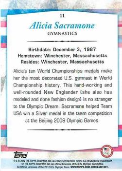 2012 Topps U.S. Olympic Team & Hopefuls #11 Alicia Sacramone Back