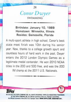2012 Topps U.S. Olympic Team & Hopefuls #28 Conor Dwyer Back