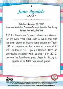 2012 Topps U.S. Olympic Team & Hopefuls #3 Juan Agudelo Back