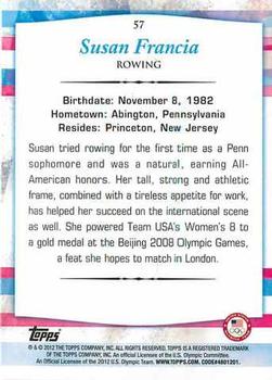 2012 Topps U.S. Olympic Team & Hopefuls #57 Susan Francia Back