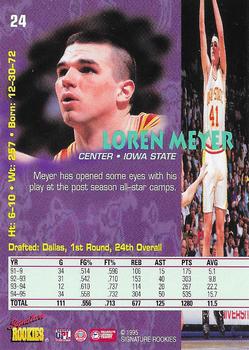 1995 Signature Rookies Tetrad - Autographs #24 Loren Meyer Back