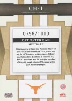 2008 Donruss Sports Legends - College Heroes #CH-1 Cat Osterman Back