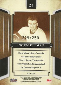 2008 Donruss Sports Legends - Materials Mirror Red #24 Norm Ullman Back