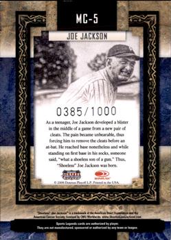 2008 Donruss Sports Legends - Museum Collection #MC-5 Joe Jackson Back